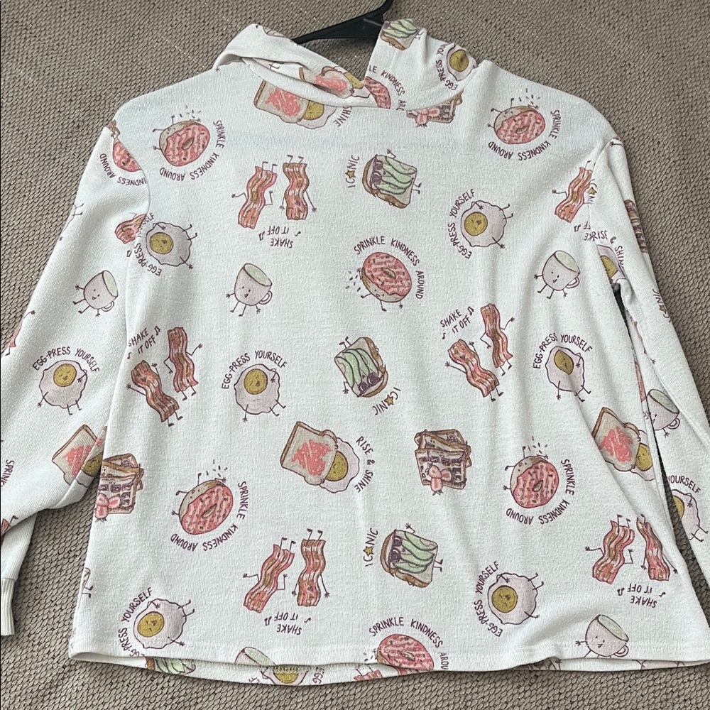 Kids Fun Print White Hoodie